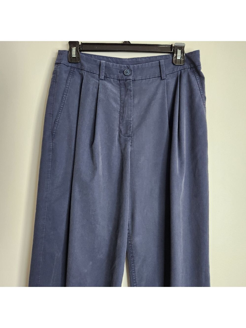 Kit + Ace Navy Blue High Waist Pleated Taper Leg Trouser Pants Size 8 - Picture 2 of 15